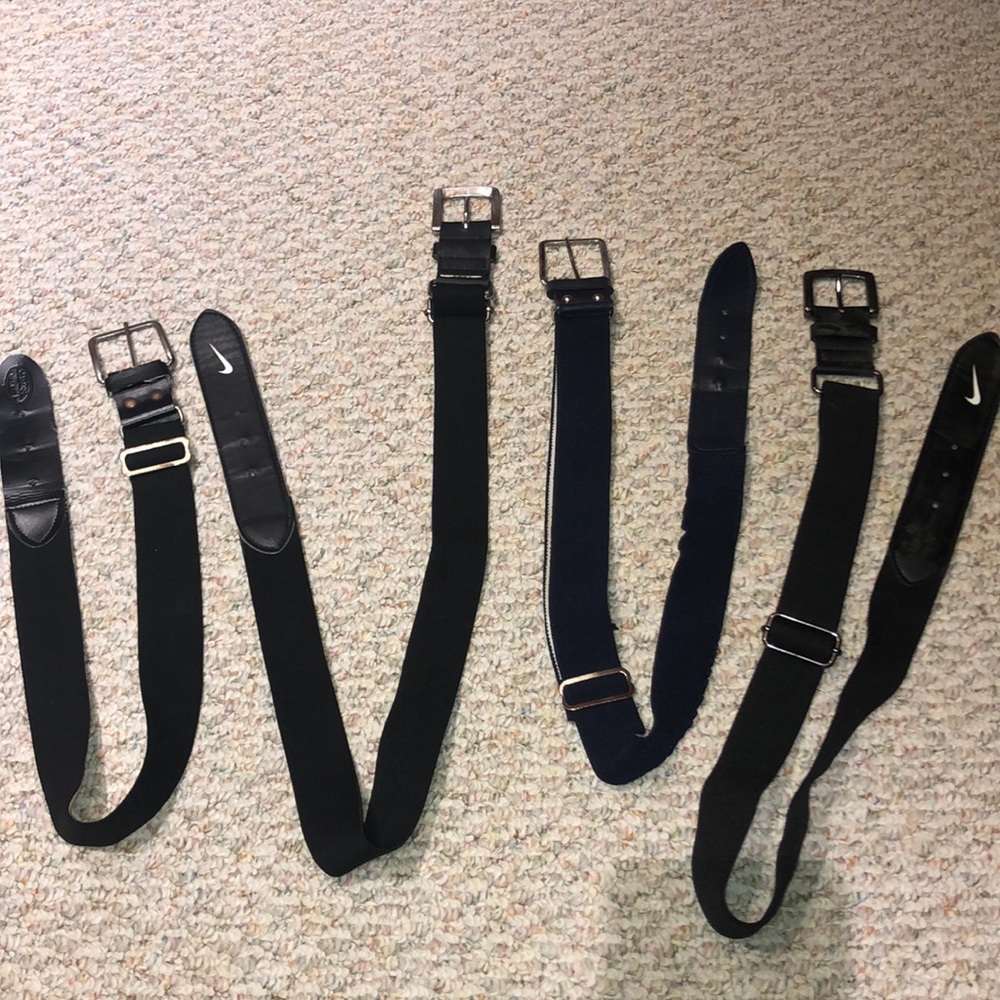 Baseball belt bundle. 3 black 1 navy